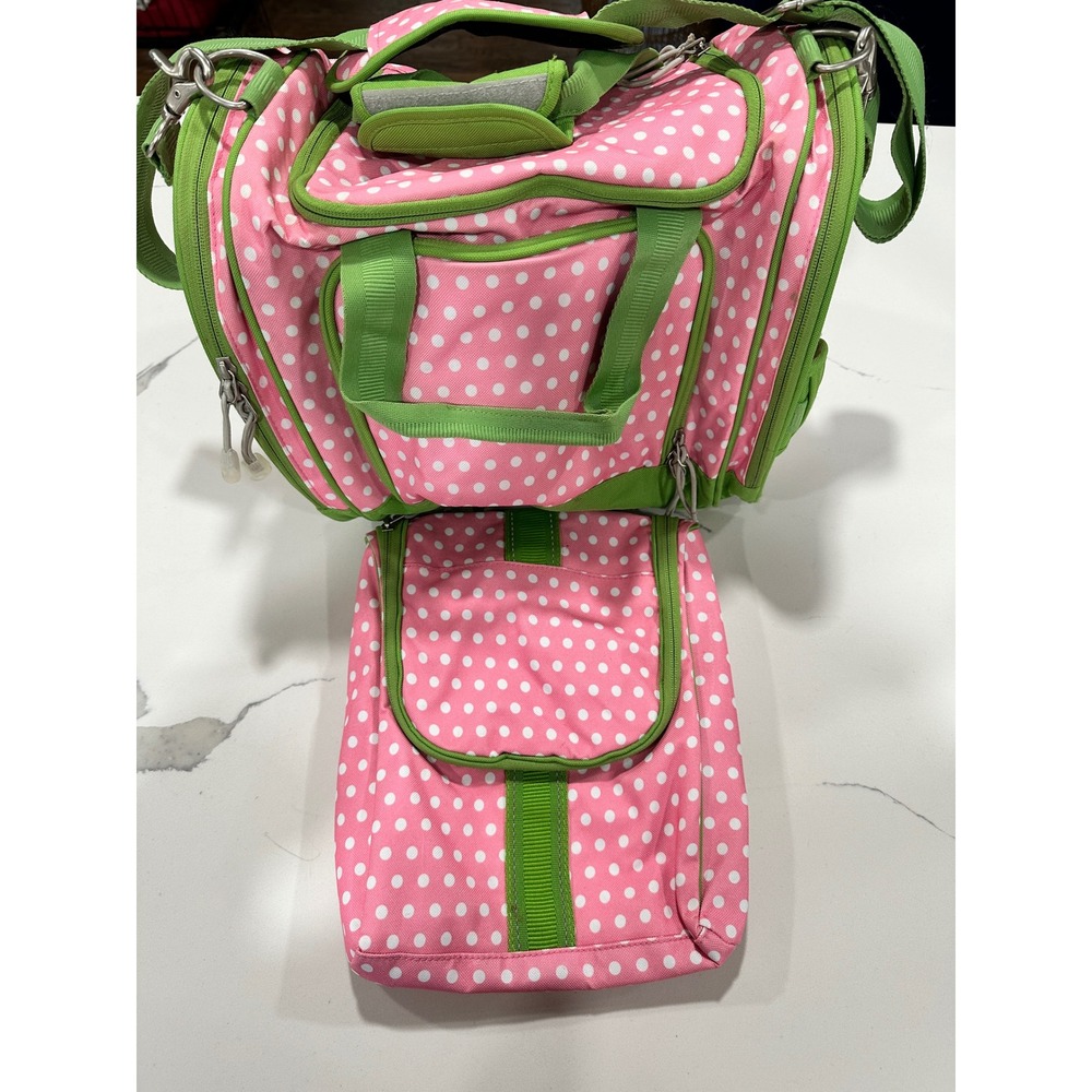 Pottery Barn Kids Pink White Polka‎ Dot Hanging accessories luggage bag set
